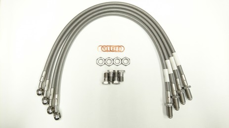 STAINLESS STEEL PVC COATED BRAIDED BRAKE HOSE KIT